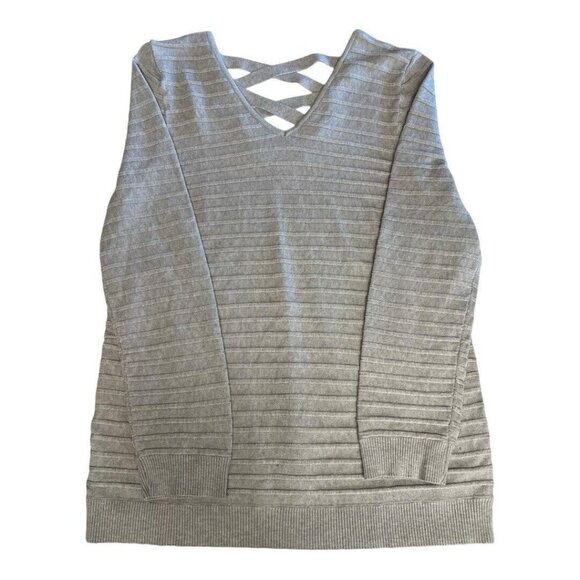 Love Ellie Mia Knit Sweater~Size XXL~Gray Criss Cross Back Detail ~ L1 09 - Picture 9 of 12